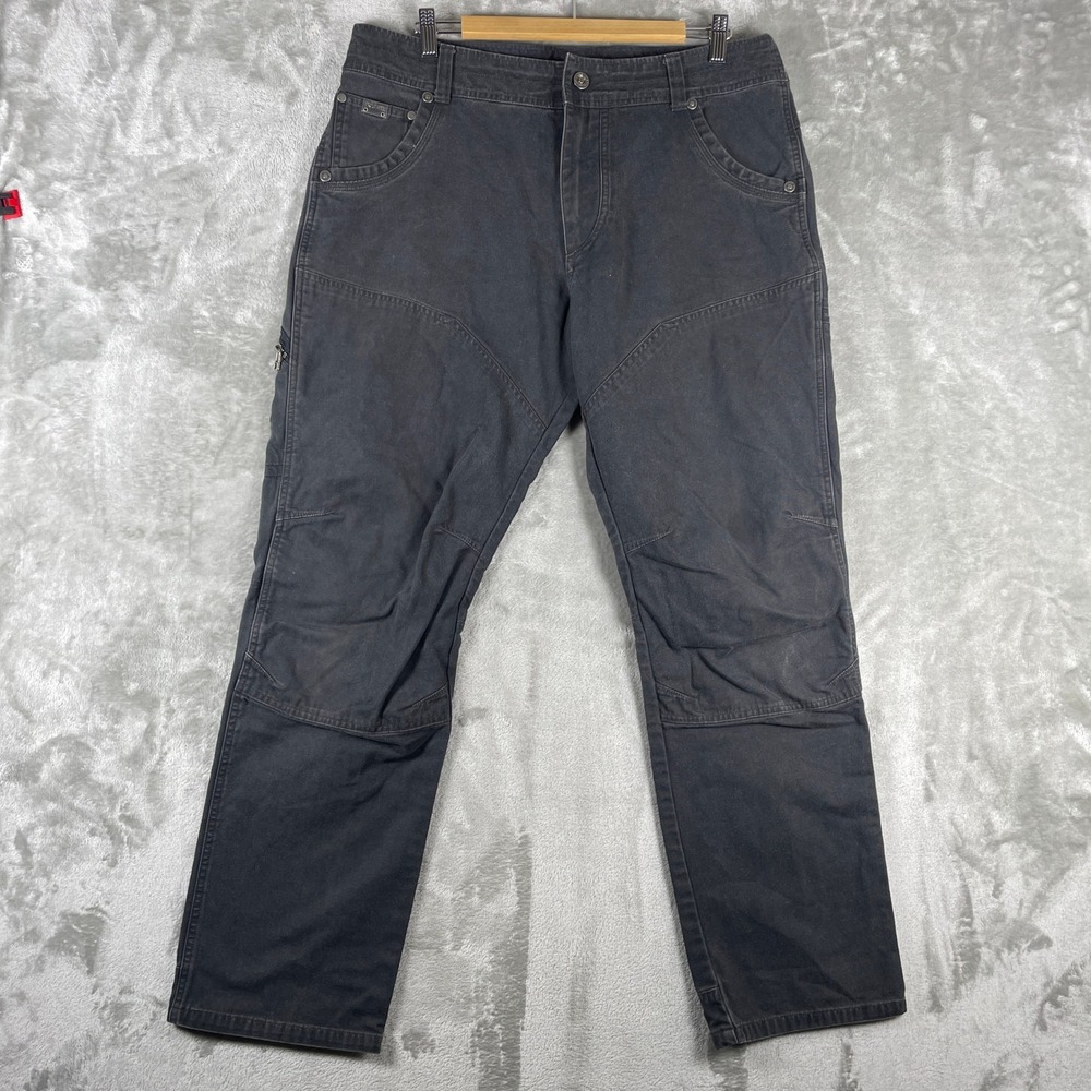KUHL The Law Pants Men 36x32 Black Canvas Workwear Trousers 5117